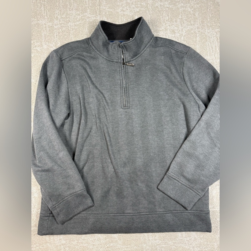 Tommy Bahama Mens Quarter Zip Gray Sweatshirt Size XL